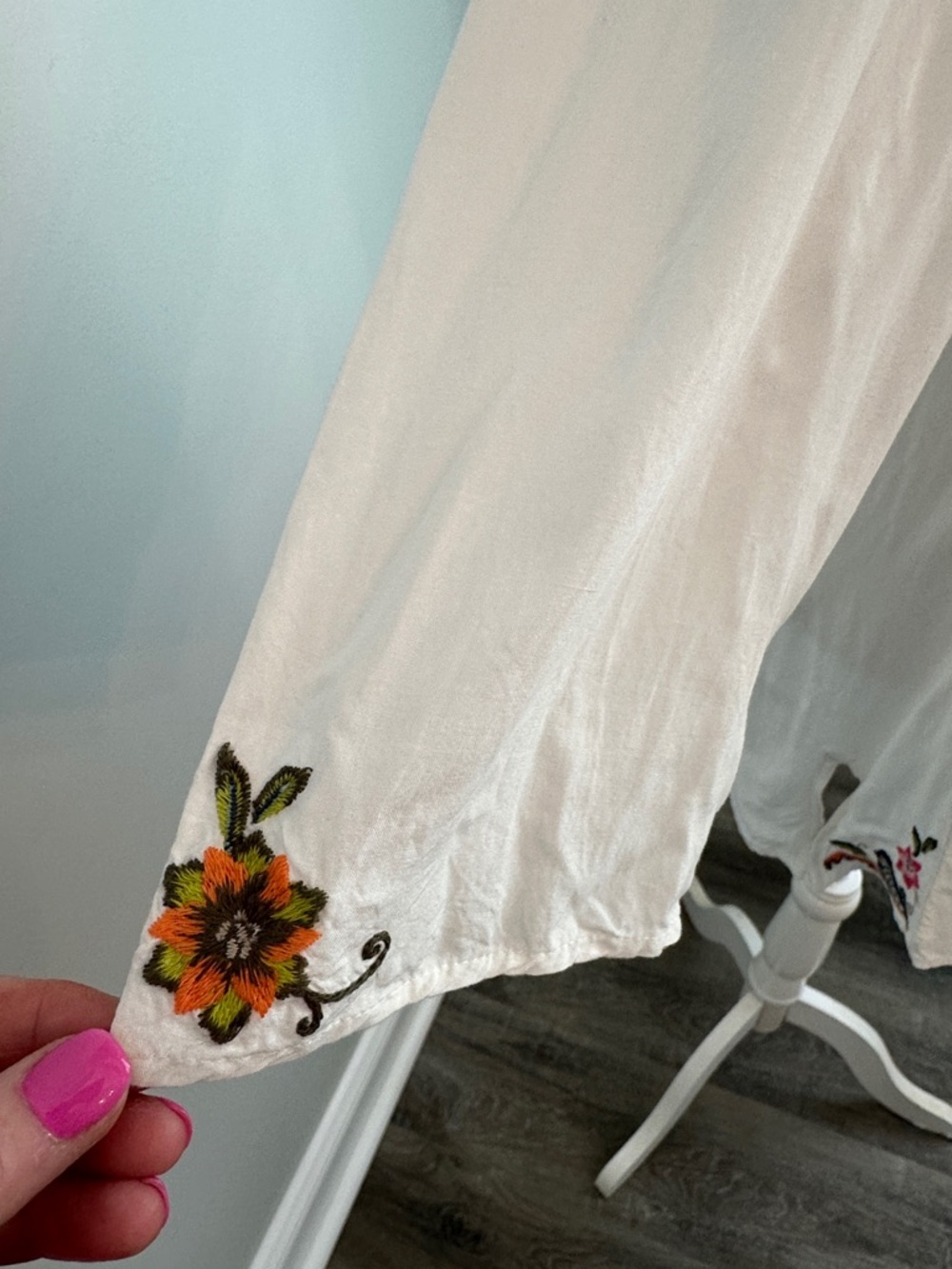 J. Jill Cream Tunic with Bright Floral Embroidery - Picture 3 of 10